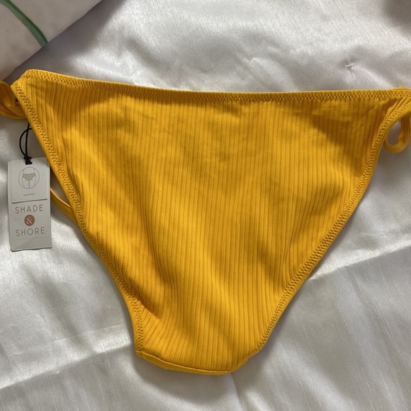 Shade & Shore Spice Yellow Ribbed Side tie Bikini Bottom - Picture 7 of 7